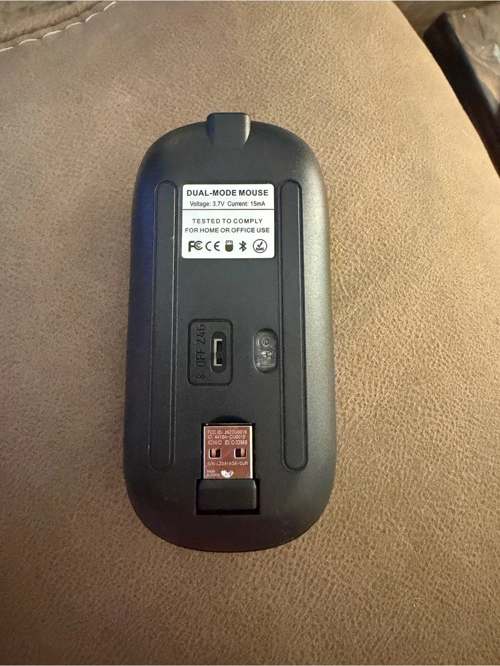 Slim Black Wireless USB Mouse